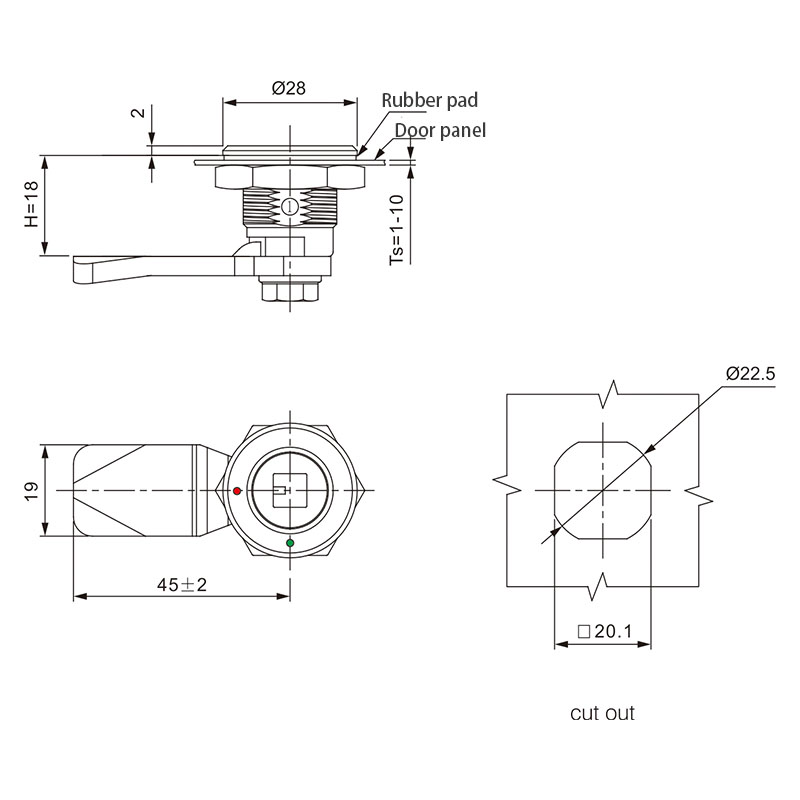 MSC705-3S 270N Statisk belastning Rostfritt stål industrilås MSC705-3S 270N Statisk belastning Rostfritt stål industrilås