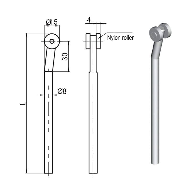 LG001 Nylon Roller Vevstångslås Tillbehör