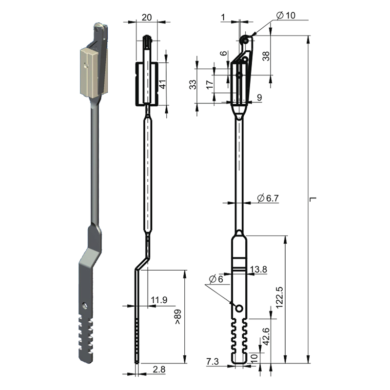 LG002-1 Vevstång industrilåstillbehör