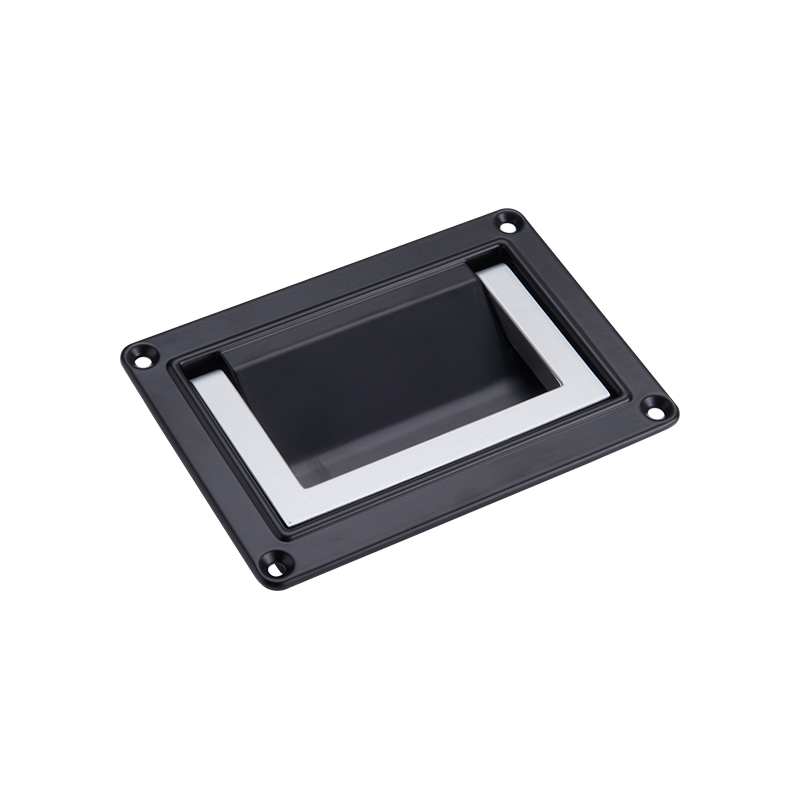 LS504-5-A Svart plastbas Krom Dörrhandtag